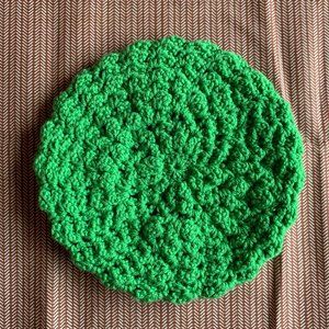 Crocheted Girls Beret (For Ages 6-8) (Green)